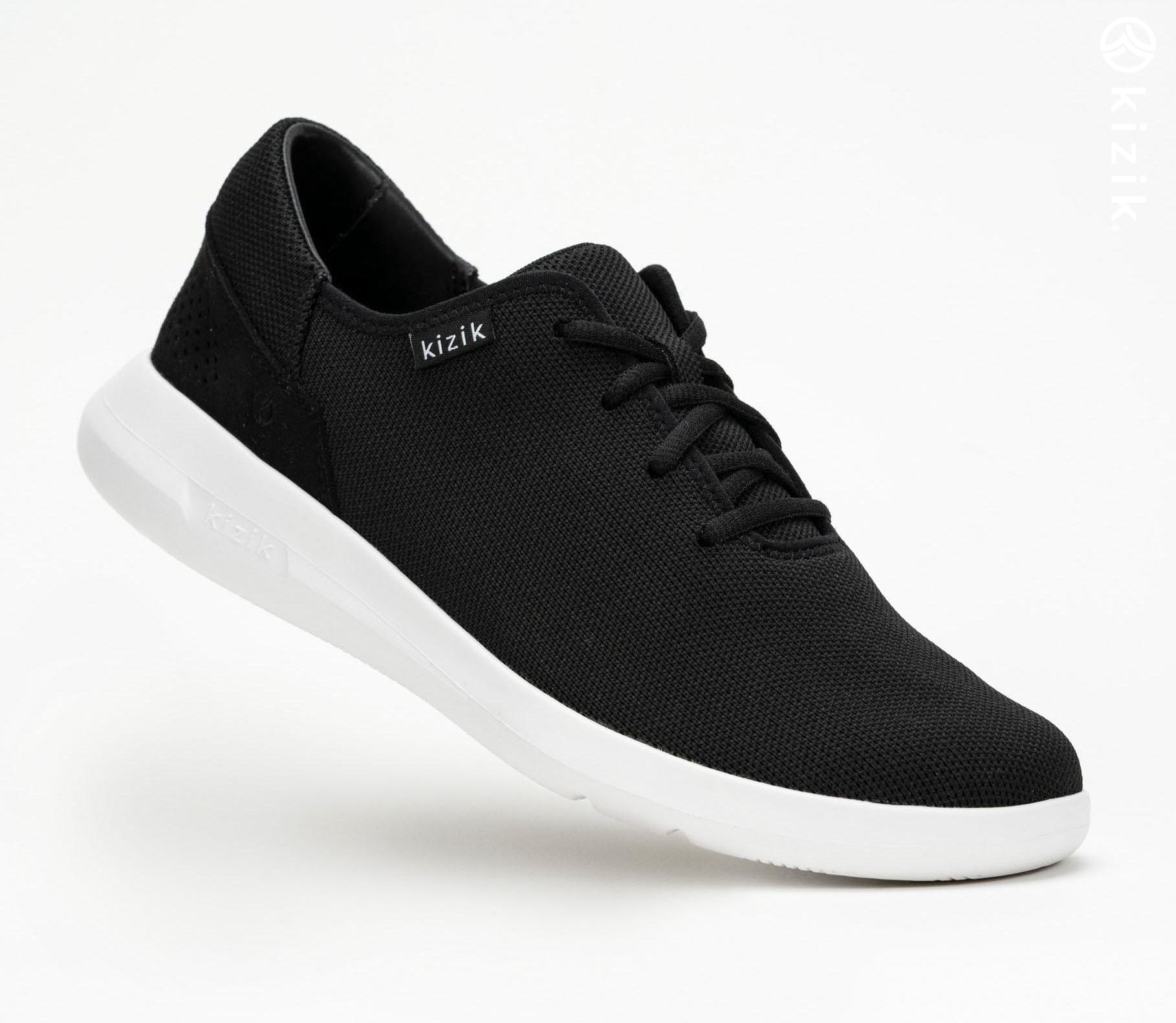 Kizik Madrid Eco Knit Shoes Black/White | CA_E24