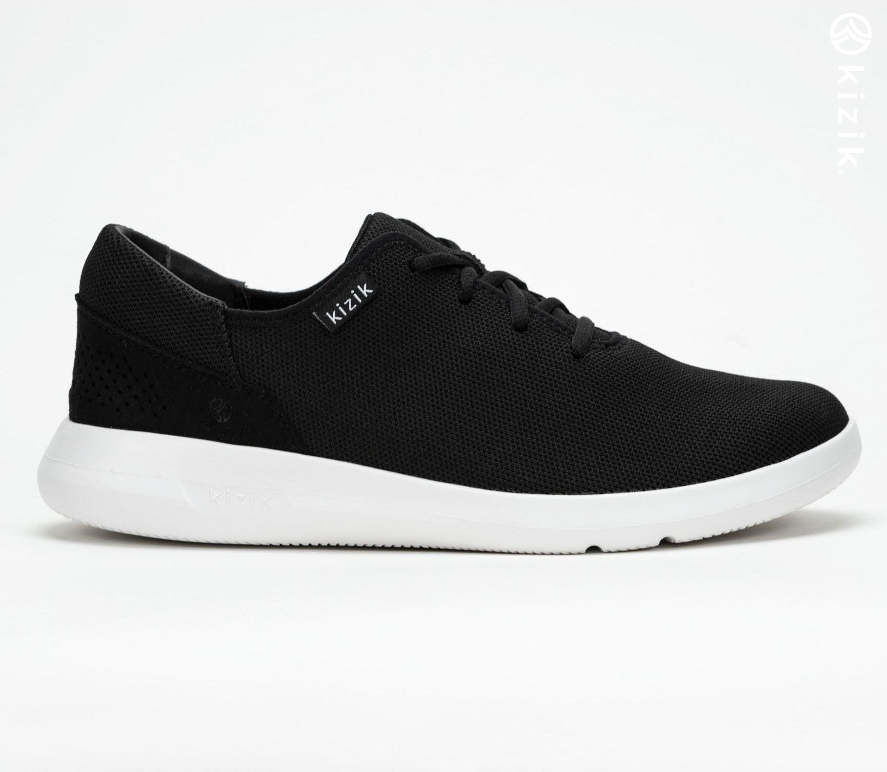 Kizik Madrid Eco Knit Shoes Black/White | CA_E24