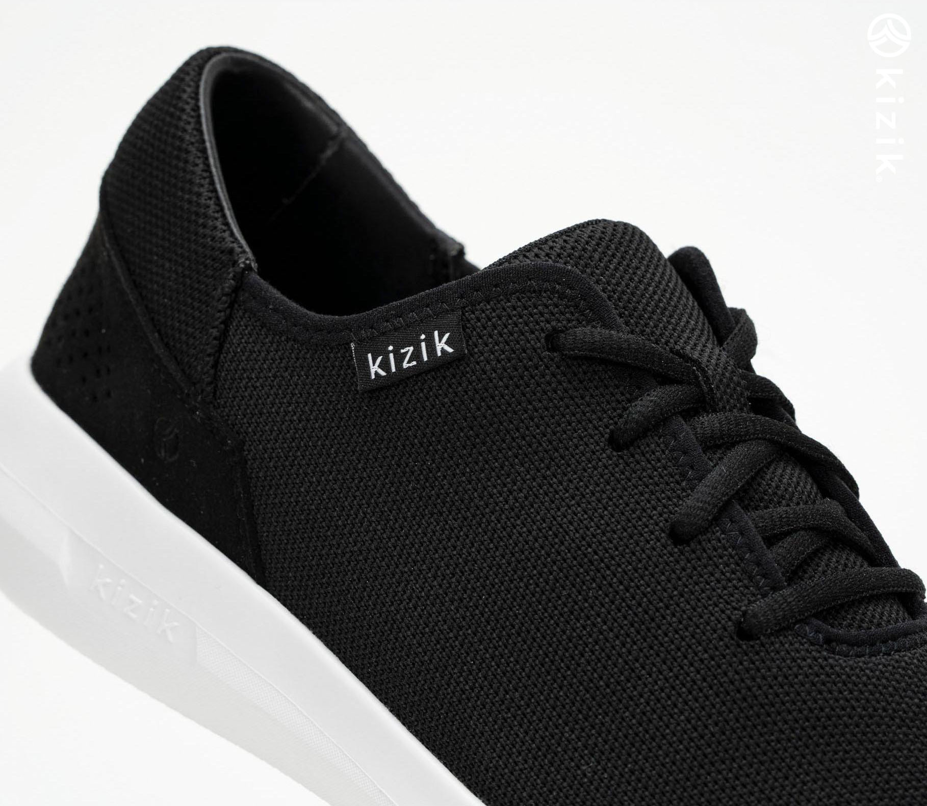 Kizik Madrid Eco Knit Shoes Black/White | CA_E24