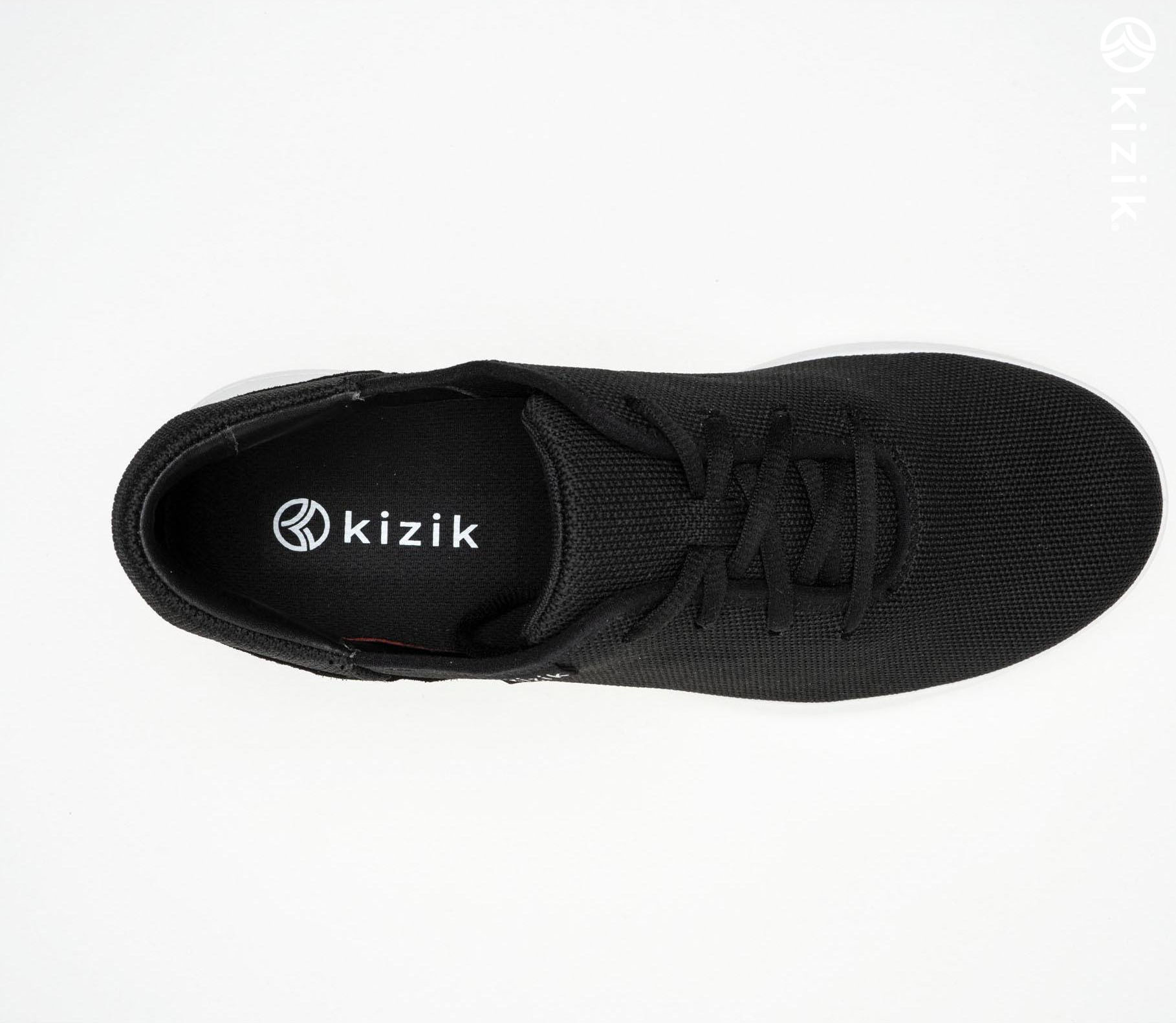 Kizik Madrid Eco Knit Shoes Black/White | CA_E24