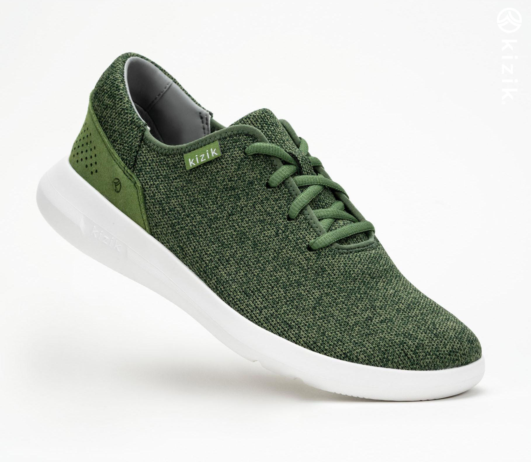 Kizik Madrid Eco Knit Shoes Olive | CA_D37