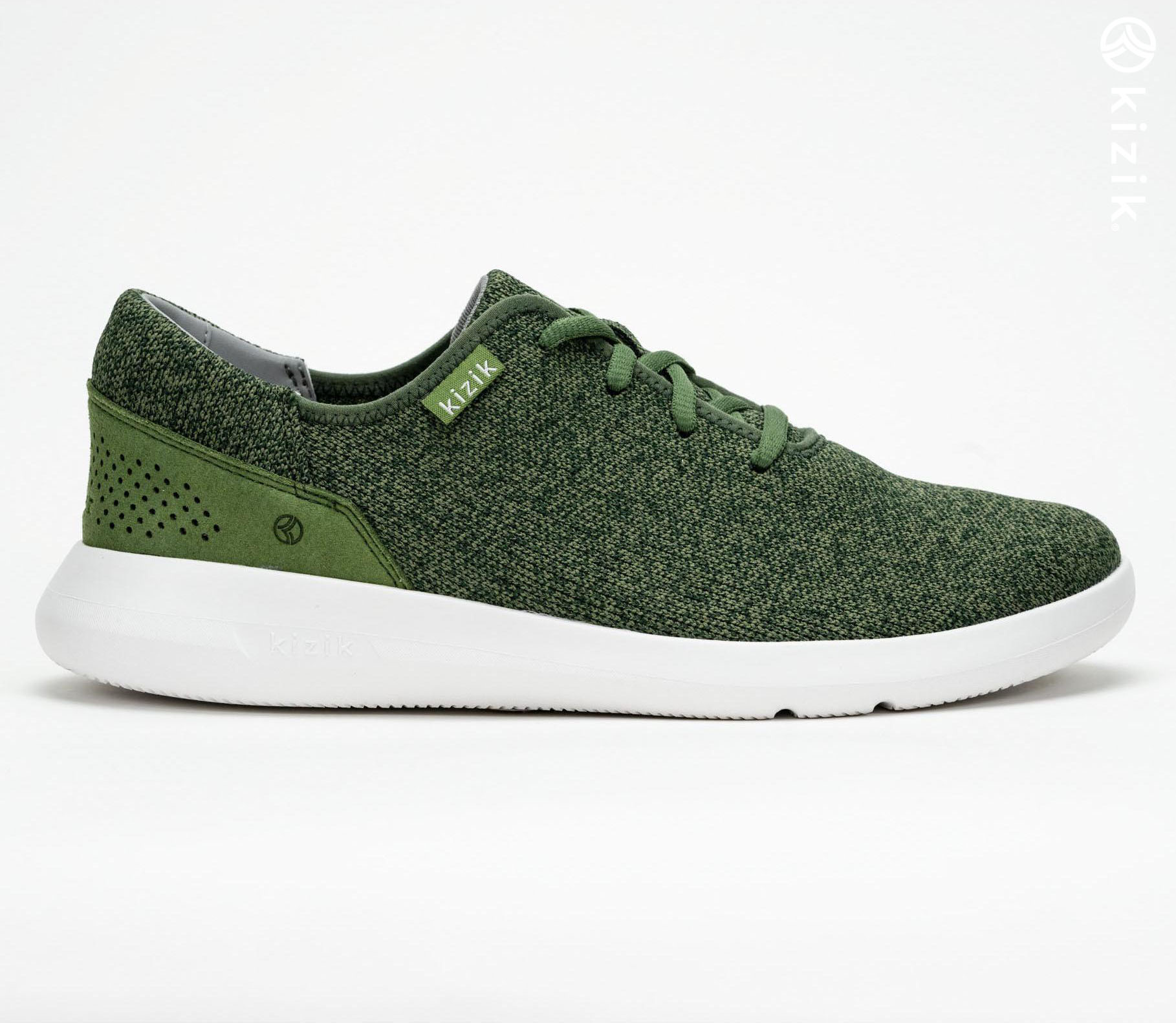 Kizik Madrid Eco Knit Shoes Olive | CA_D37