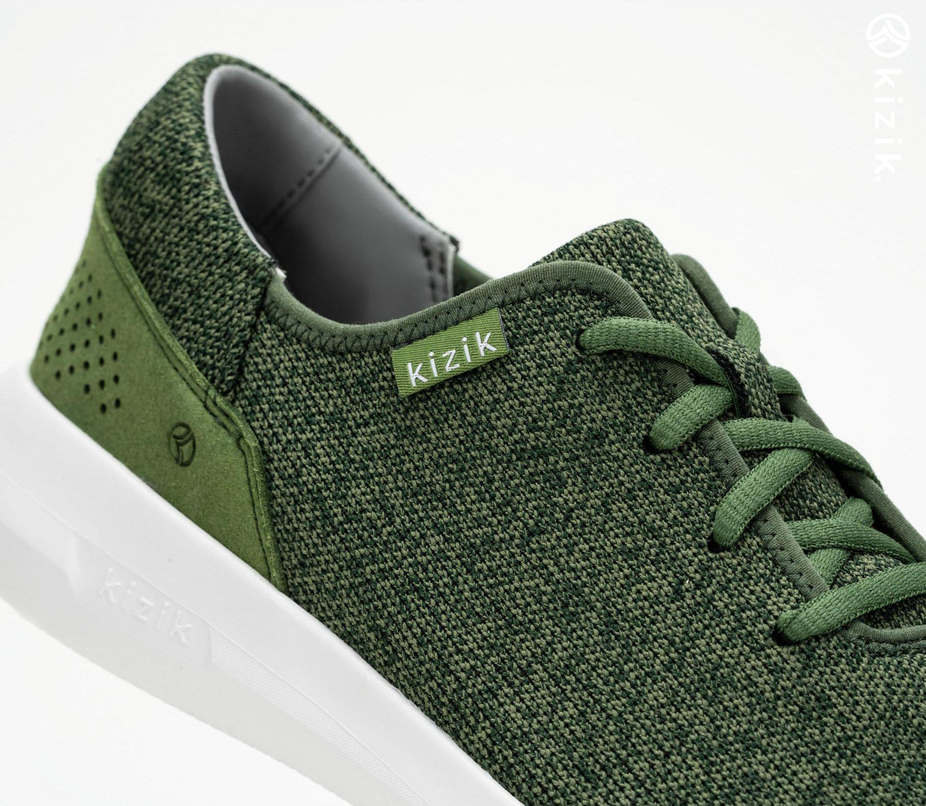 Kizik Madrid Eco Knit Shoes Olive | CA_D37