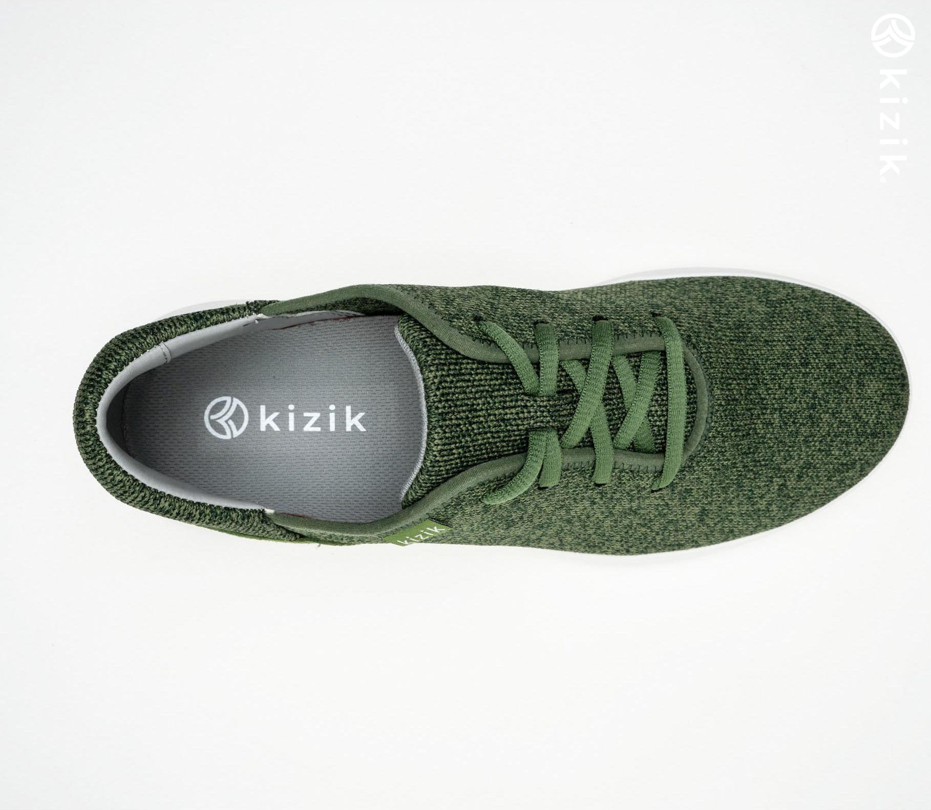 Kizik Madrid Eco Knit Shoes Olive | CA_D37