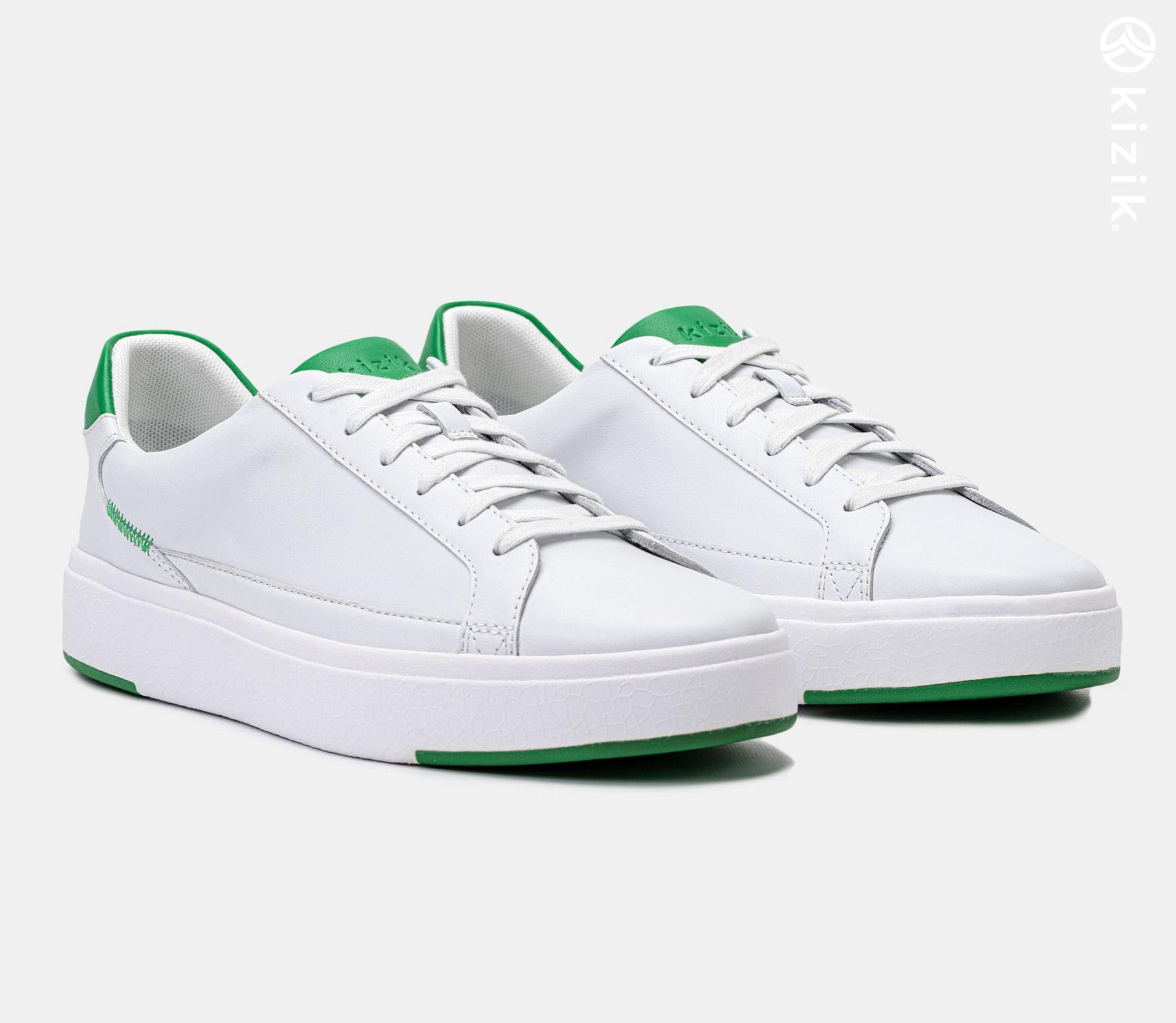 Kizik Vegas Shoes White/Green | CA_B46